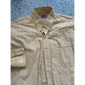 Cinch Men's‎ Small Button Down Shirt Yellow Plaid Long Sleeve Western